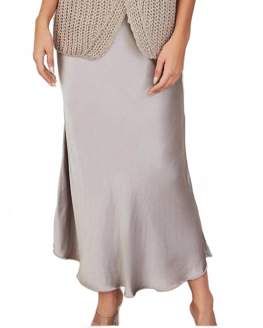 NEW MILIO MILANO silky viscose rayon slip skirt in mocha